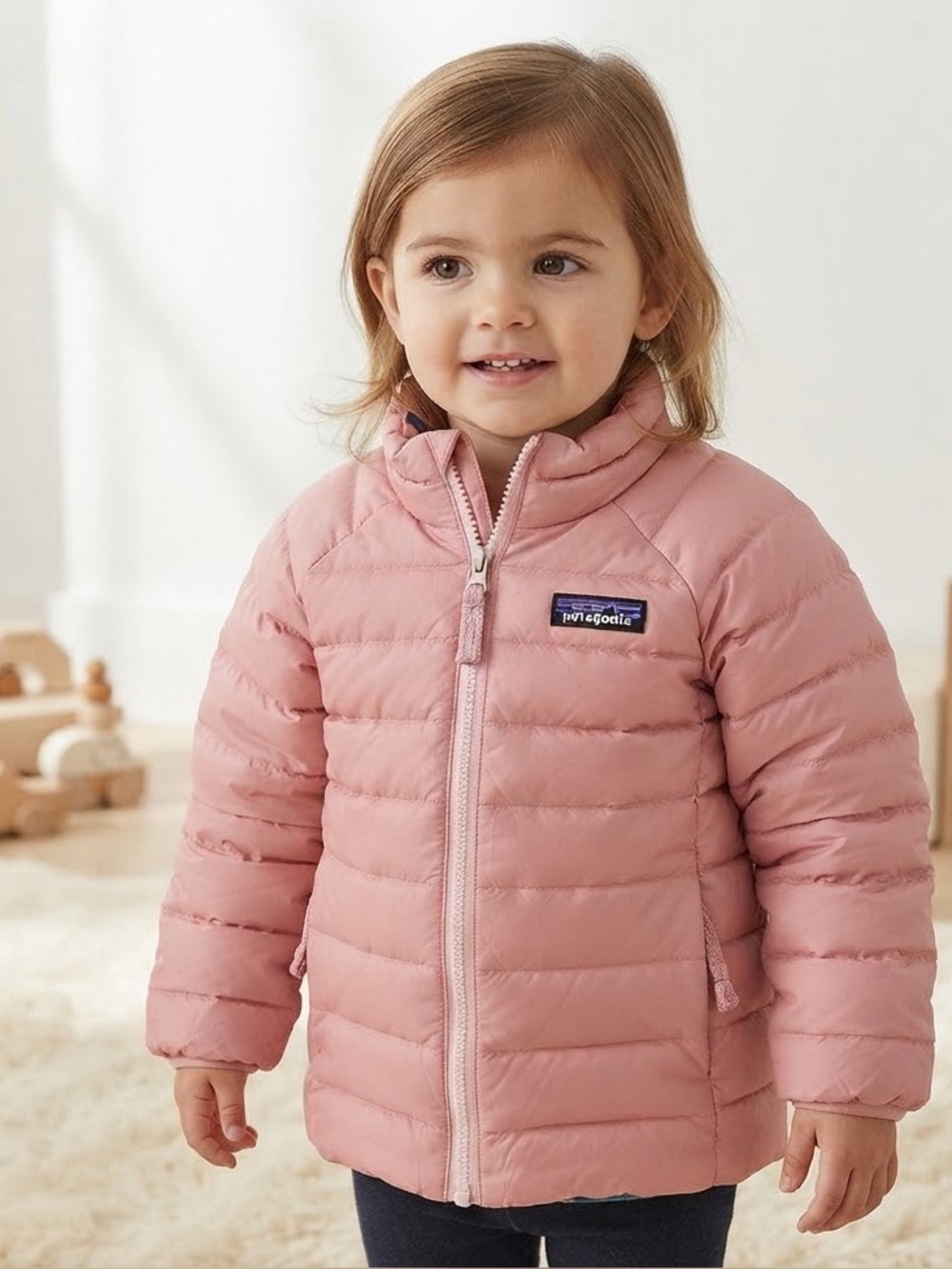 Patagonia Kids Baby Down Sweater Jacket Pink NetPlus 2T Winter Coat EUC